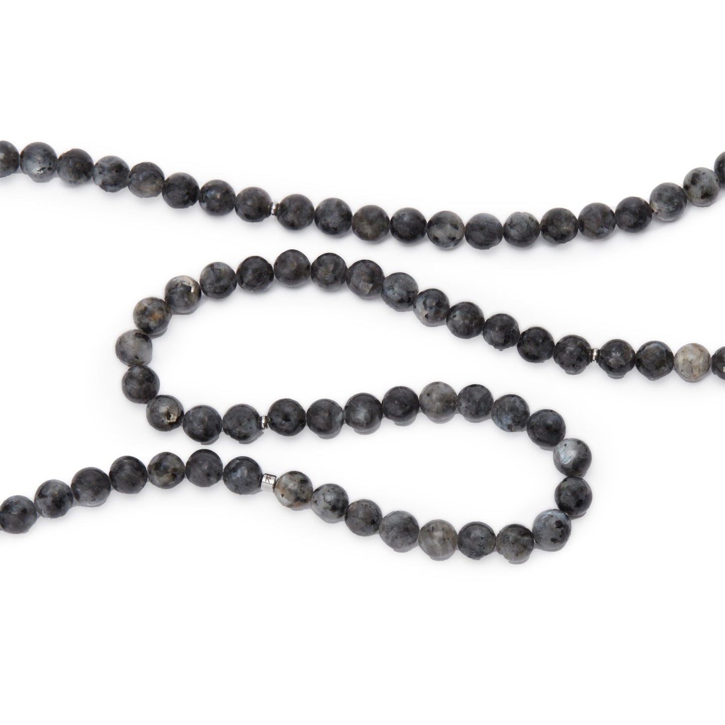 Bracelet Mala "Om" de 108 perles en Labradorite Grise