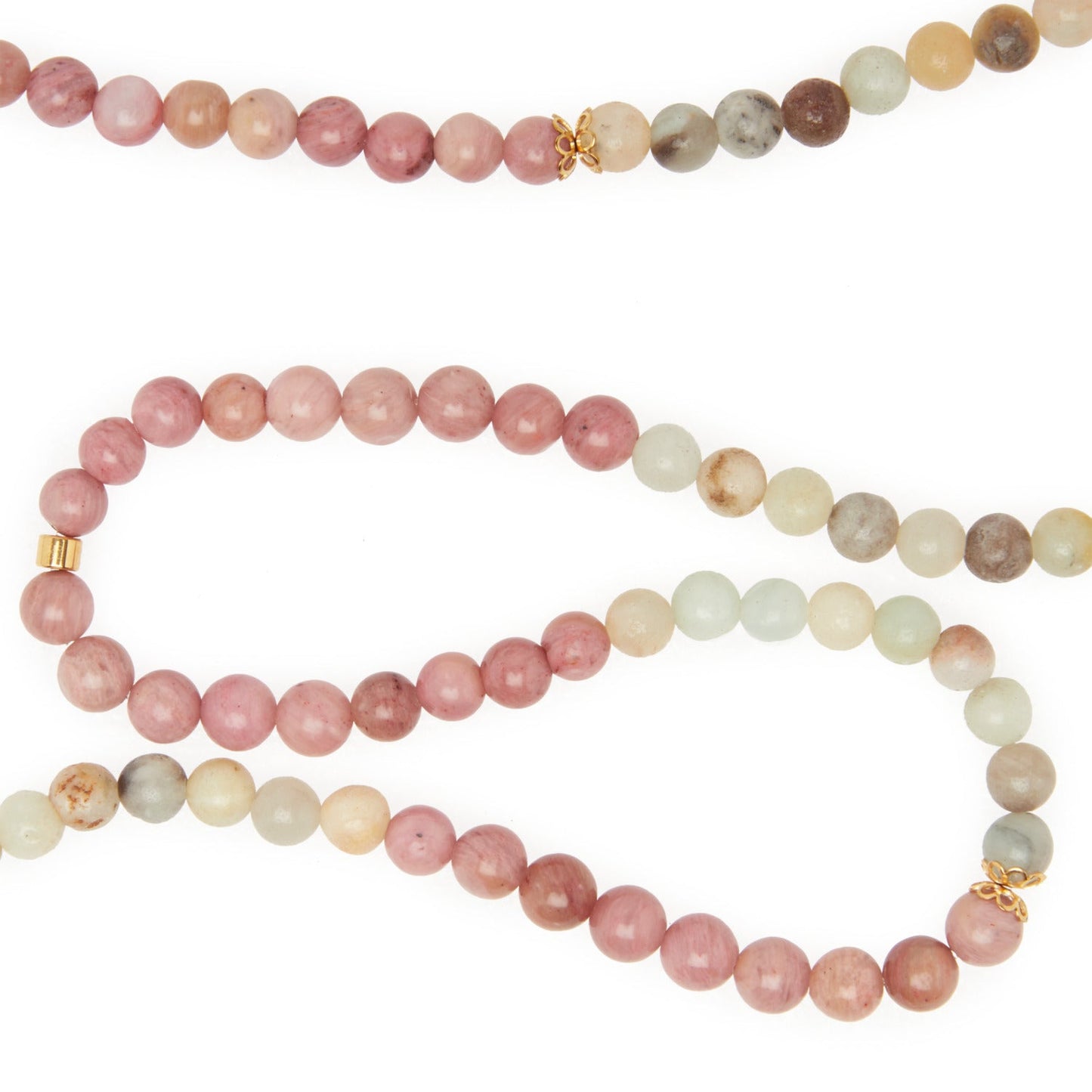 Bracelet Mala "Océan" en Amazonite & Rhodochrosite