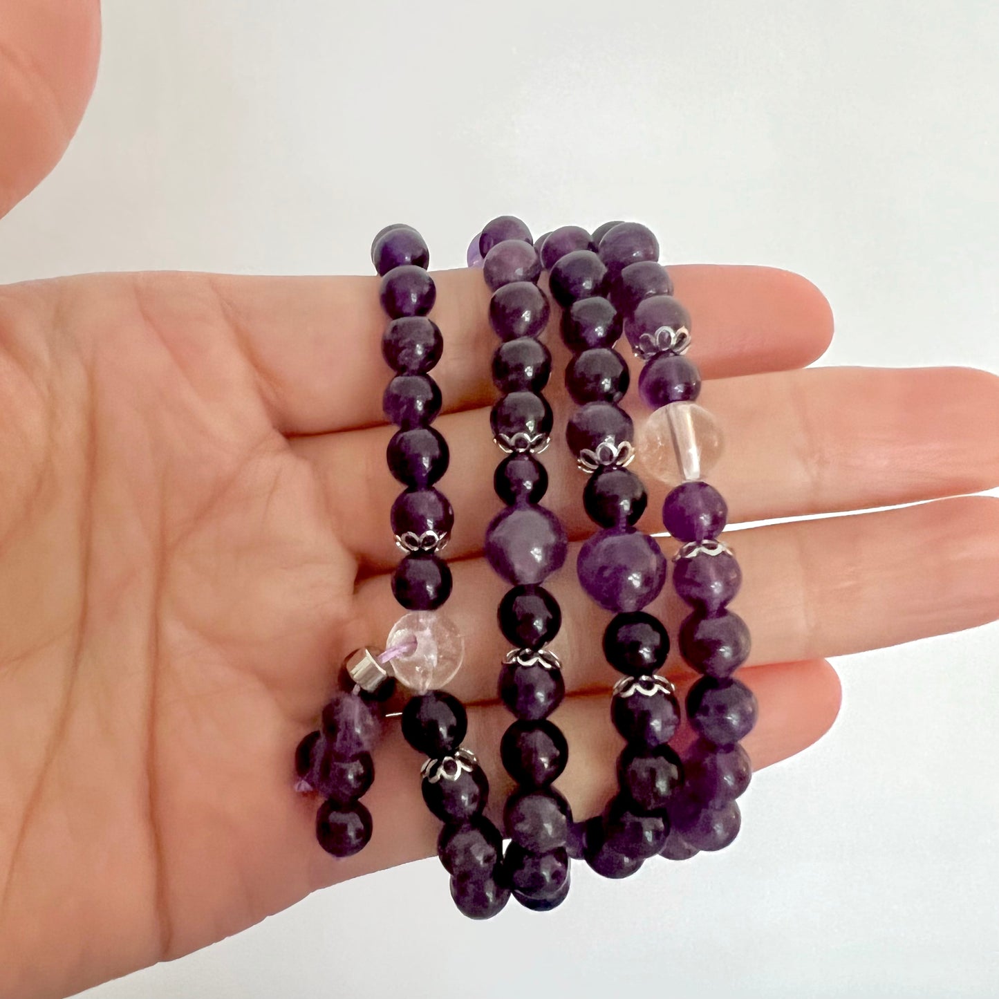 Bracelet Mala Bouddhiste en Améthyste